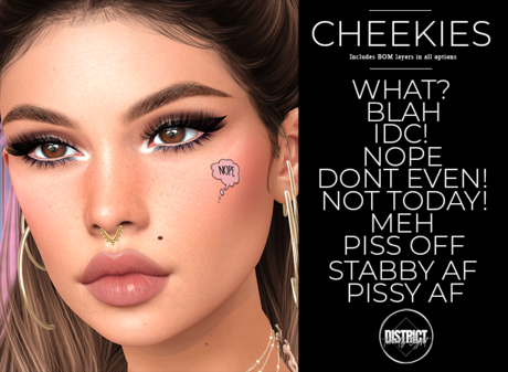 Second Life Marketplace - .:District 28:. Cheekies Pack